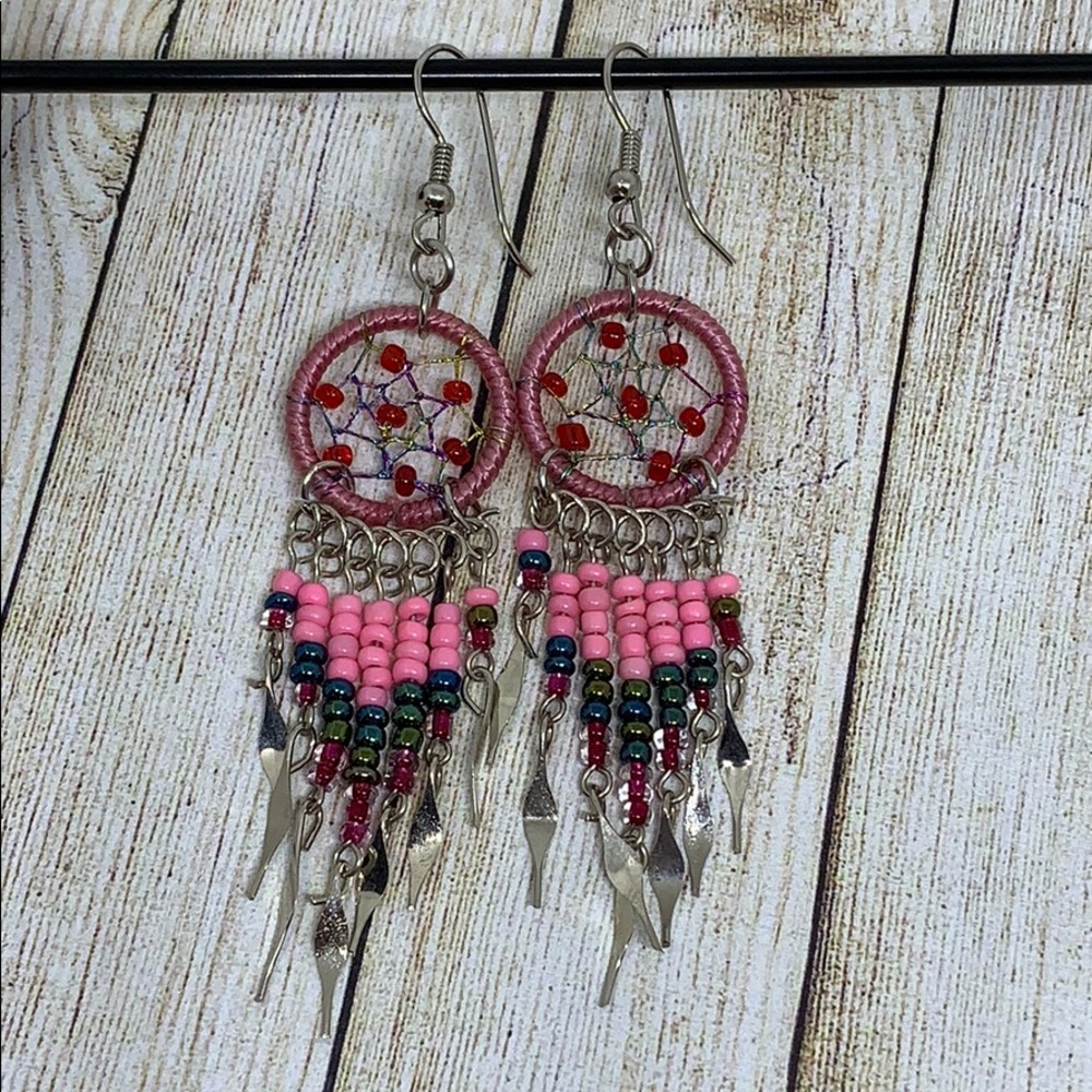 Peruvian Beaded Dream Catcher Earrings